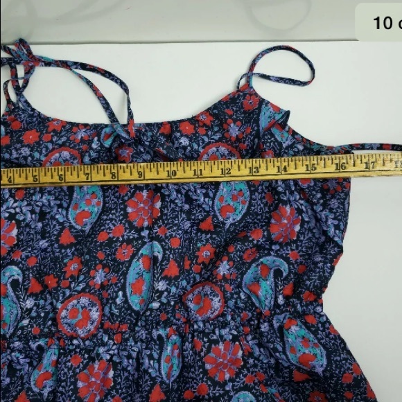 AEO Blue Paisley Dress Size Medium with Pockets - Picture 6 of 7